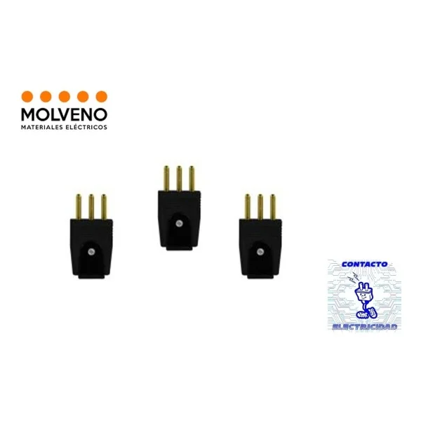 Pack 3 Fichas Molveno 2 Patas D Bronce Contacto Electricidad - Imagen 3