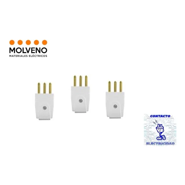 Pack 3 Fichas Molveno 2 Patas D Bronce Contacto Electricidad - Imagen 2