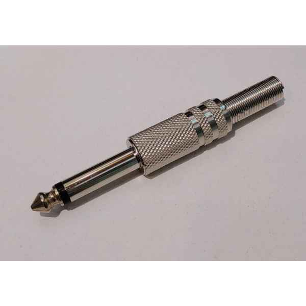 Pack 2 Plug Macho 1/4 Mono Metal Contacto Electricidad