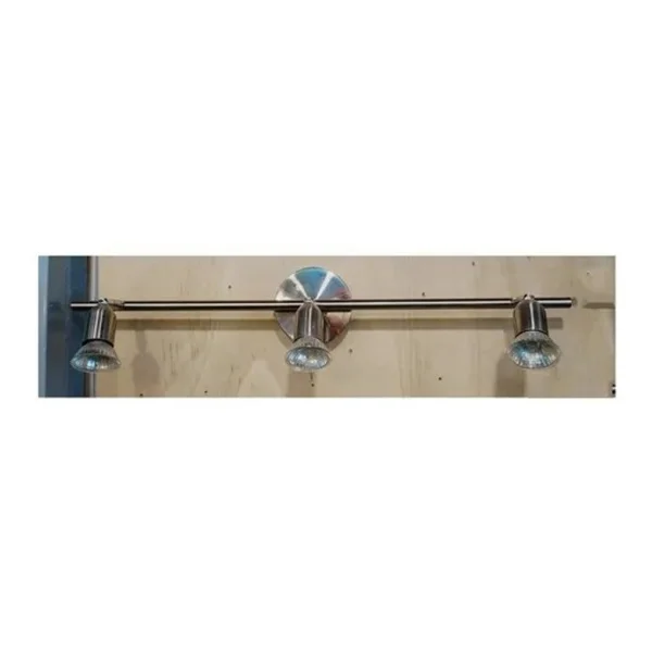 Spot 3 Luces Metal Color Niquel Recto Contacto Electricidad - Imagen 2