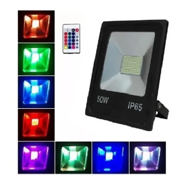 Reflector Foco Led 50w Rgb Ip65 16 Colores Para Exterior