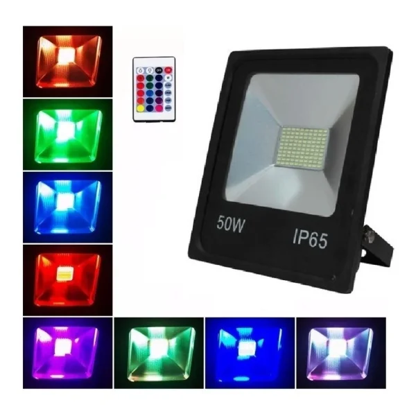 Reflector Foco Led 50w Rgb Ip65 16 Colores Para Exterior - Imagen 2