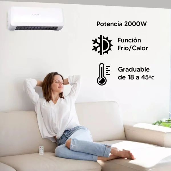 Caloventilador Convector Pared Punktal Control Remoto - Imagen 6