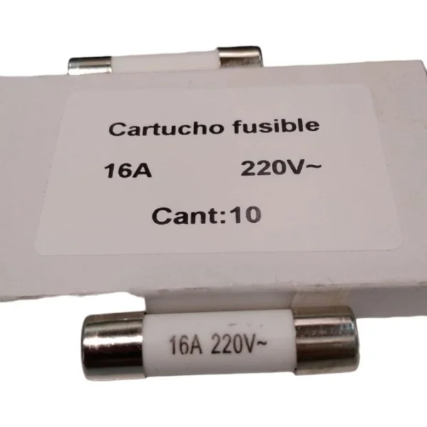 Pack 10 Cartucho Fusible Para Caja De Tapones 16 Amp