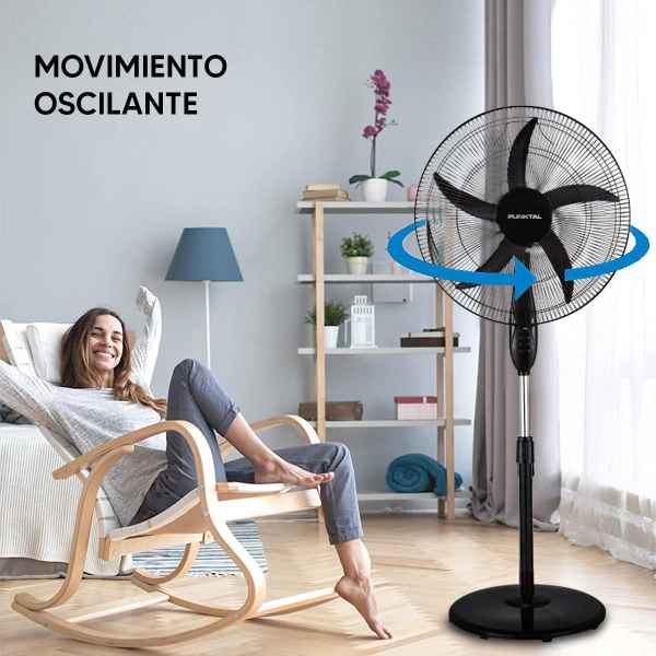 Ventilador De Pie Punktal Pk-5012vt Con 5 Aspas Color Negro Estructura Color Negro, 50cm De Diámetro 220v - Imagen 6