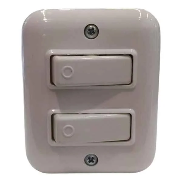 Llave Interruptor Doble Exterior Contacto Electricidad