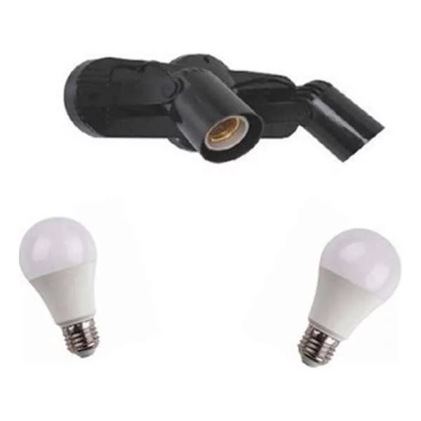 Spot 2 Luces Plástico + 2 Lamparas Led Contacto Electricidad