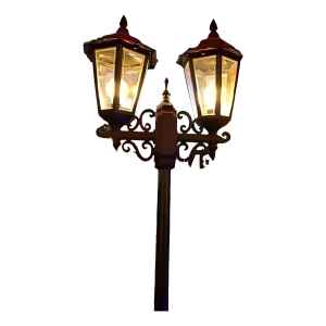 Farol Doble Con Poste 1.80 Metros Contacto Electricidad