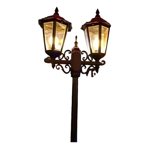 Farol Doble Con Poste 1.80 Metros Contacto Electricidad