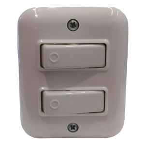 Llave Interruptor Doble Exterior Contacto Electricidad