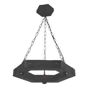 Colgante Madera Hexagonal Tres Luces Contacto Electricidad