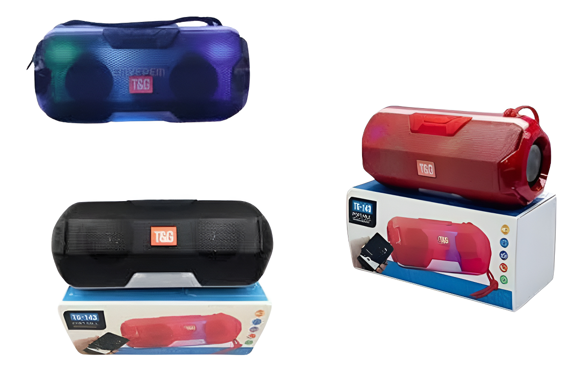 Parlante Portátil T&g Tg-143 En 3 Colores Rojo ,azul Y Negro