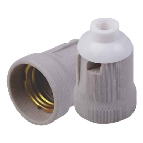 Pack 2 Portalámpara Colgar Cerámica C/ Capuchón De Plástico