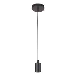 Portalámpara Colgante Cable Negro Contacto Electricidad