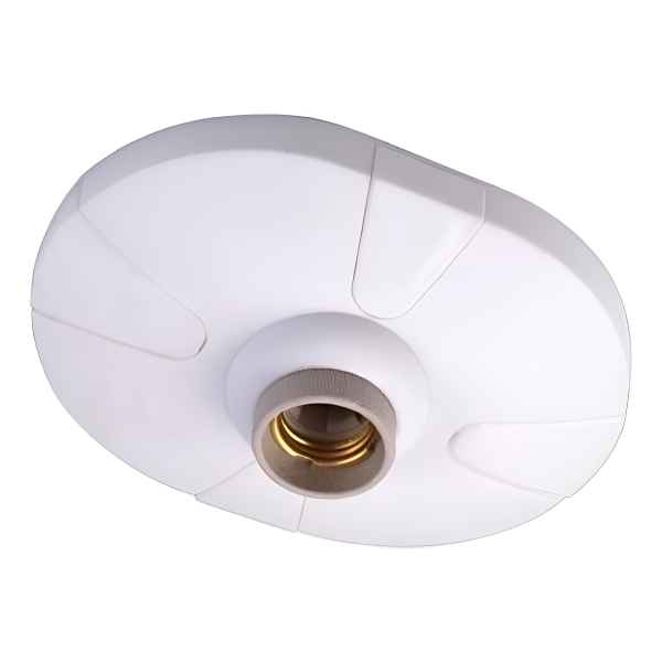 Portalámparas Con Base Grande Blanca Contacto Electricidad