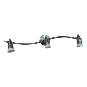 Spot 3 Luces Metal Color Niquel Curvo Contacto Electricidad