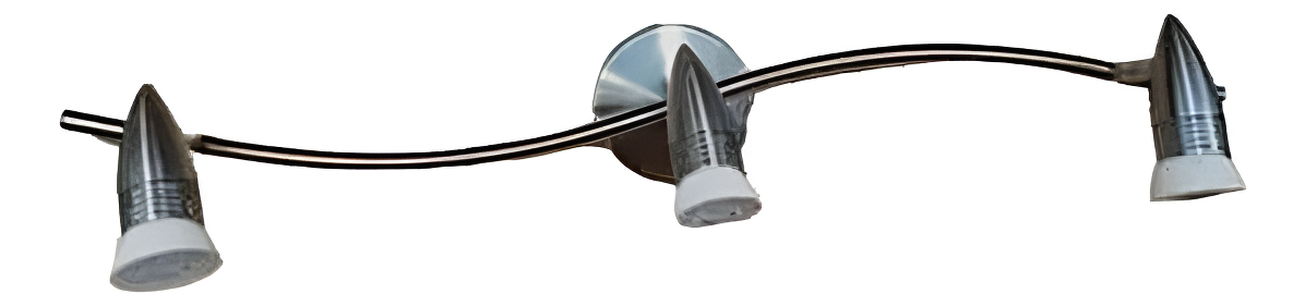 Spot 3 Luces Metal Color Niquel Curvo Contacto Electricidad