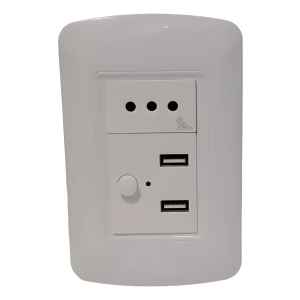 Plaqueta Atenea Con 2 Puertos Usb Y Toma