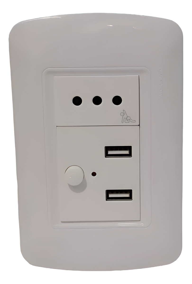 Plaqueta Atenea Con 2 Puertos Usb Y Toma