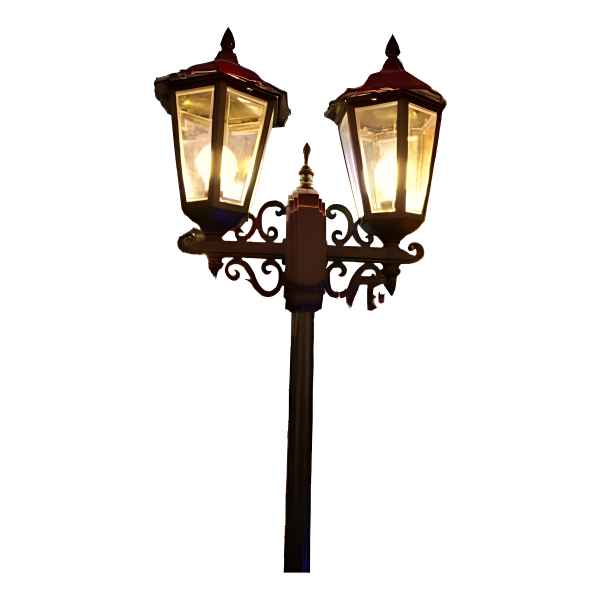 Farol Doble Con Poste 1.80 Metros Contacto Electricidad