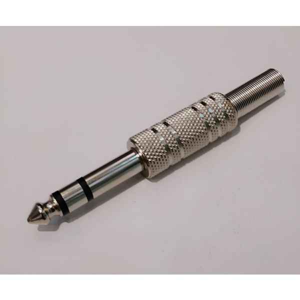 Pack 2 Plug Macho 1/4 Stereo Metal Contacto Electricidad