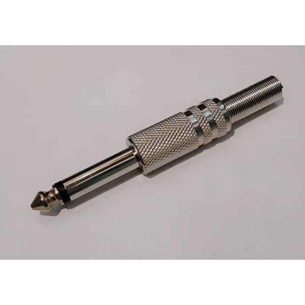 Pack 2 Plug Macho 1/4 Mono Metal Contacto Electricidad