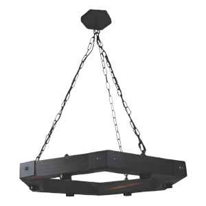 Colgante Madera Hexagonal 6 Luces Contacto Electricidad