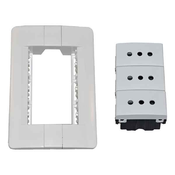 Plaqueta Kalop 3 Tomas Modular / Contacto Electricidad/colón