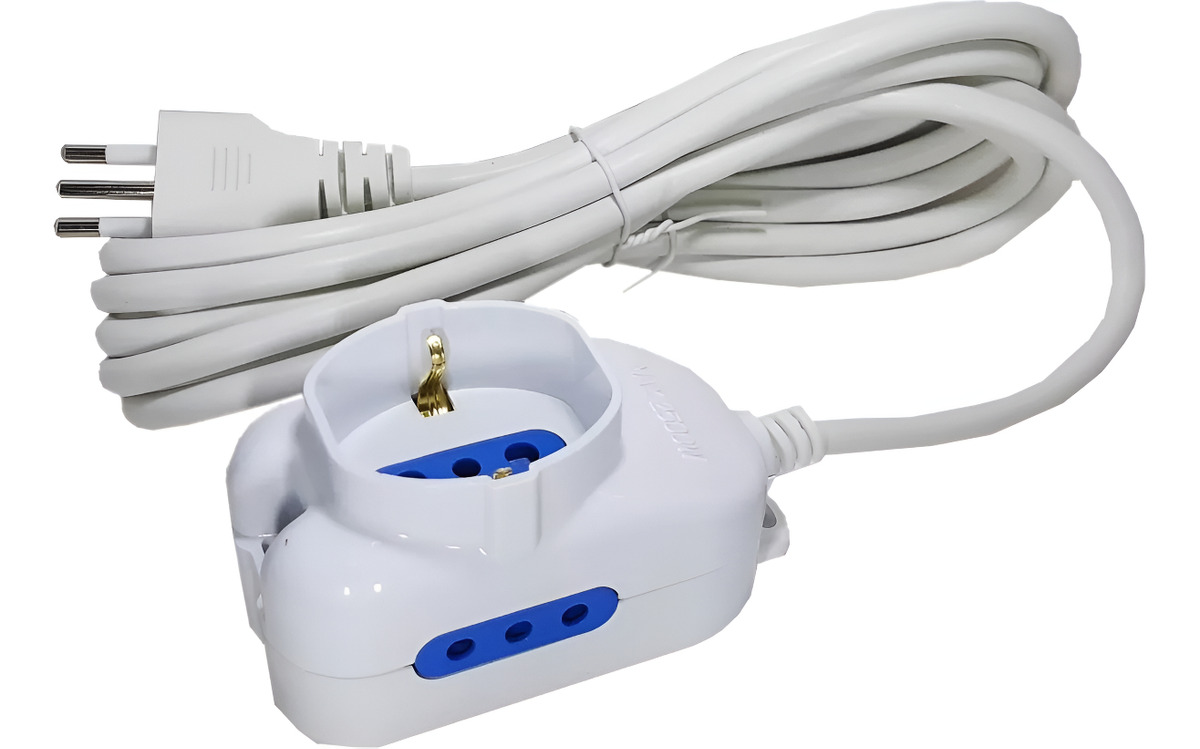 Zapatilla Con 2 Tomas Modular Y 1 Shucko 3mt De Cable