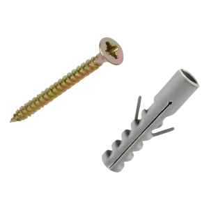 Pack 50 Tacos Tipo Ficher 6mm + 50 Tornillos 20x35 (4mmx35mm