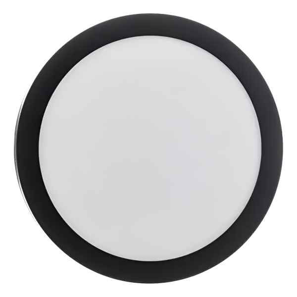 Plafón Spot Artefacto Redondo Luz Led 18w Negro Contacto