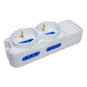 Zapatilla Con 4 Tomas Modular Y 2 Shucko Sin Cable