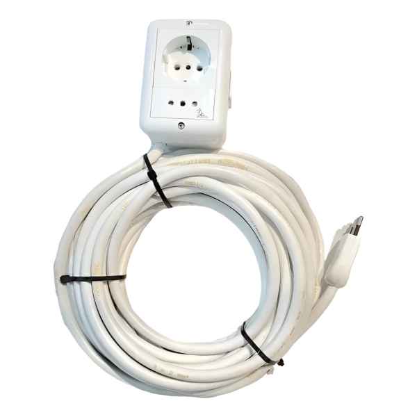 Alargue Armado 10m / 3x2 Mm Con Toma Schuko Y Toma Modular