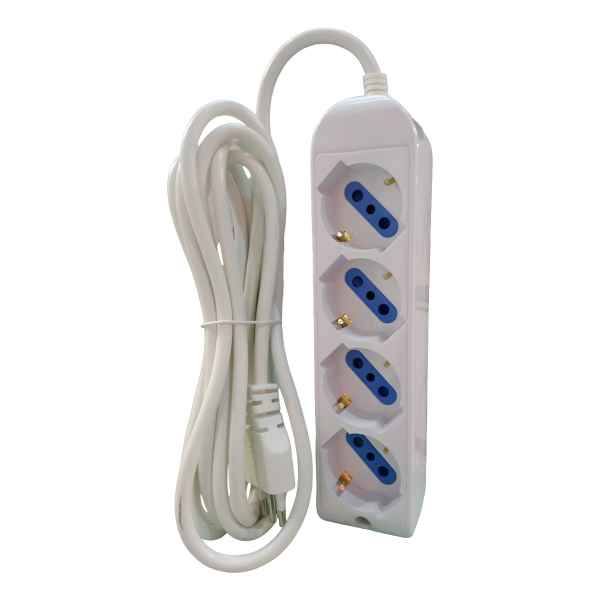 Zapatilla Con 4 Tomas Shucko 3mt De Cable Contacto Colon