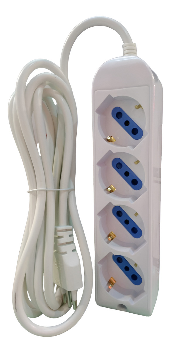 Zapatilla Con 4 Tomas Shucko 3mt De Cable Contacto Colon