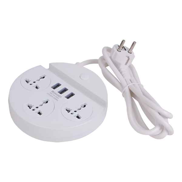 Prolongador 3 Usb 3 Tomas Universales Altura 30 Mm