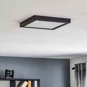 Plafón Spot Artefacto Cuadrado Luz Led 24w Negro Contacto