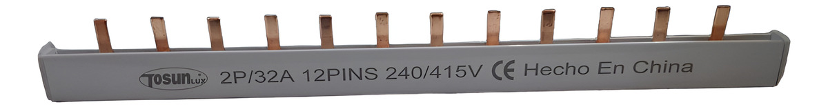 Puente Peine De Conexion Electrica Monofasico 12 Modulos 32a