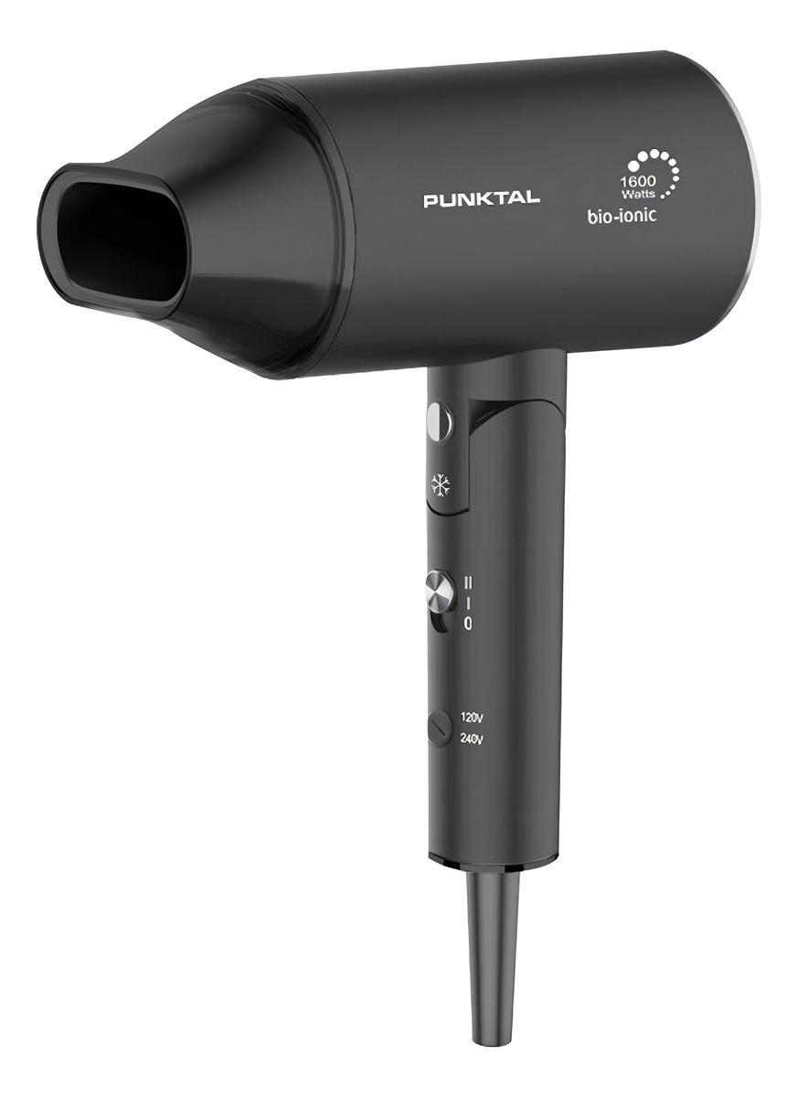 Secador De Pelo De Viaje Punktal Plegable Y Pequeño 1.600 W. Color Negro