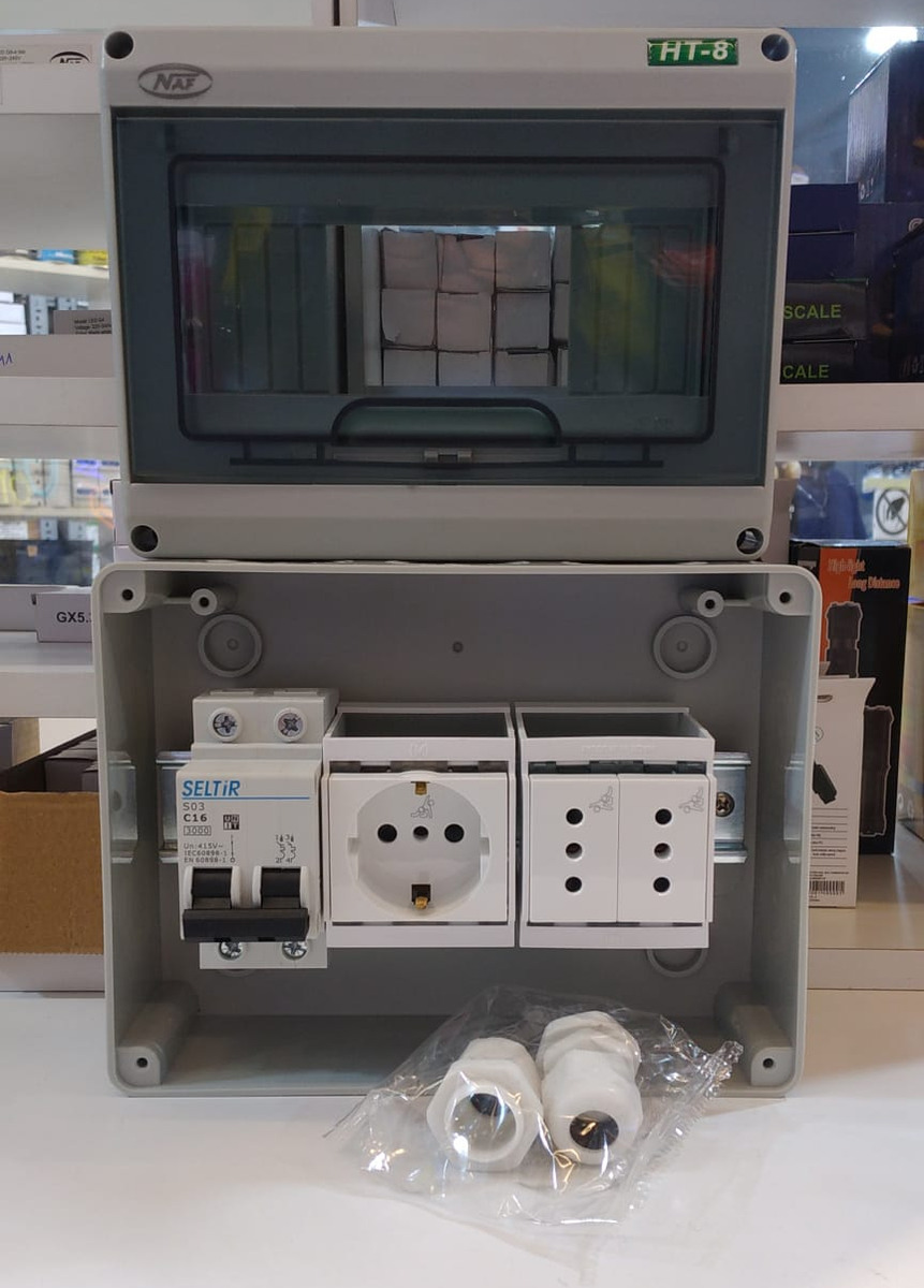 Tablero Estanco Ip65 12mod 1 Térmica 2 Tomas + 1 Tomaschuko - Imagen 3