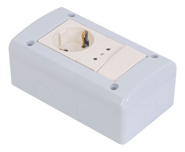 Caja Para Módulos Beta 3 En Linea Schuko Interruptor Bipolar