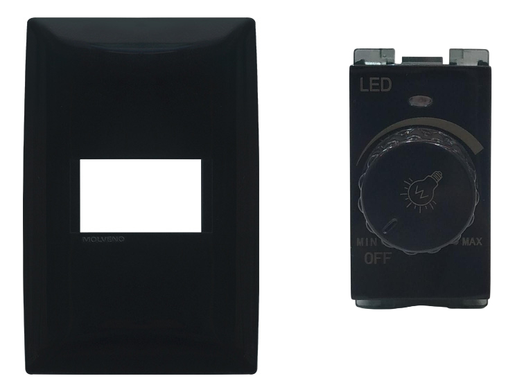 Plaqueta Molveno Atenea Negra + Modulo Dimmer