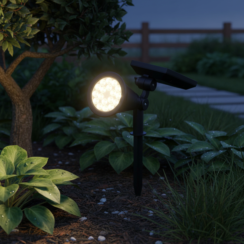 Pincho De Jardín Con Panel Solar 7 Led Luz Cálida Y Luz Fría - Imagen 3