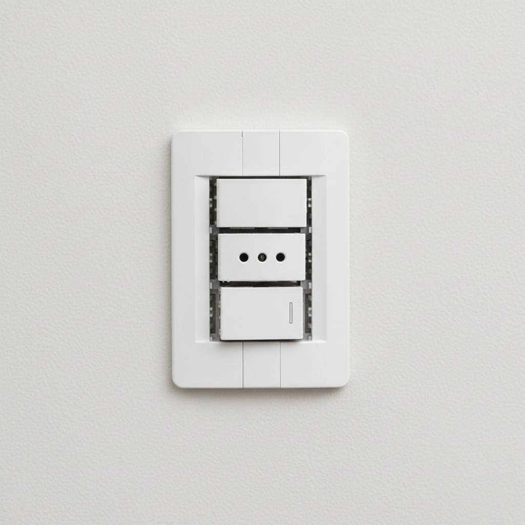 Plaqueta Donna 3 Mod / Con 1 Toma + Llave Unipolar + Ciego - Imagen 2