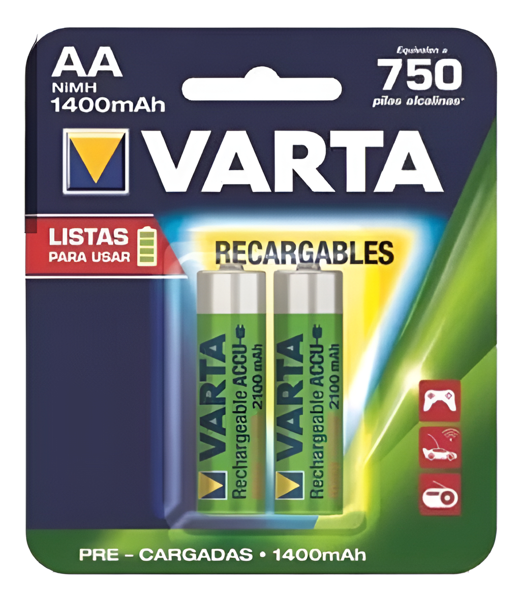 Pila Recargable Aa (pack X 2) Contacto Electricidad Colon