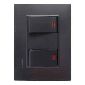 Plaqueta Flat Grafito Duomo Conatel + 2 Módulos Unipolar