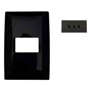 Plaqueta Molveno Atenea Negro 1 Modulo + Modulo 3 En Linea