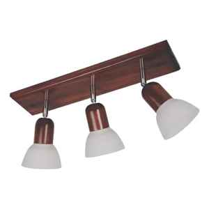 Spot Madera Base Barra 3 Luces Con Tulipa Contacto Colon
