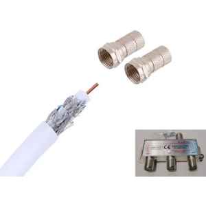 Cable Coaxil Para Tv Rollo X 25mts Armado + Splitter 3 S 1 E