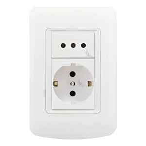 Plaqueta Atenea 1 Schuko 1 Toma Modular Contactoelectricidad